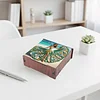 Diamond Painting Wooden Green Dress Girl 4 Slots Diamond Painting Storage Box for Adult Beginner
