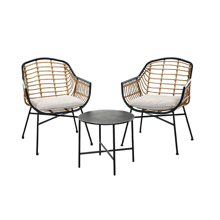 Outdoor Wicker Patio Conversation Set Boho Seating Chat Set