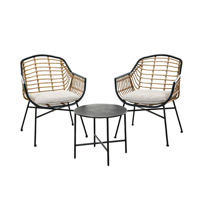 GRAND PATIO Outdoor Wicker Patio Conversation Set Boho Seating Chat Set