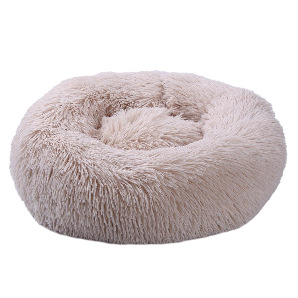 

Foldable Round Cat Dog Pet Nest Warm Sleeping House Soft Plush Kennel Bed, Beige, 501 Original