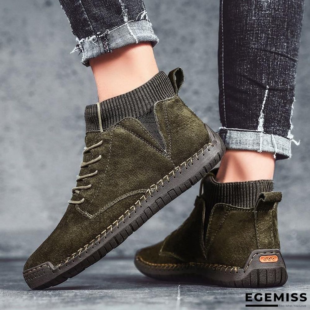 Men Casual Shoes High Top Boots Shoes Fashion Outdoor Army Travel Botas Hombre Sock Man Brithsh Sneaker | EGEMISS