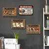 4PCS Farm Warning Signs - Vintage Metal Signs - 20*30cm/30*40cm - Warning&Farm