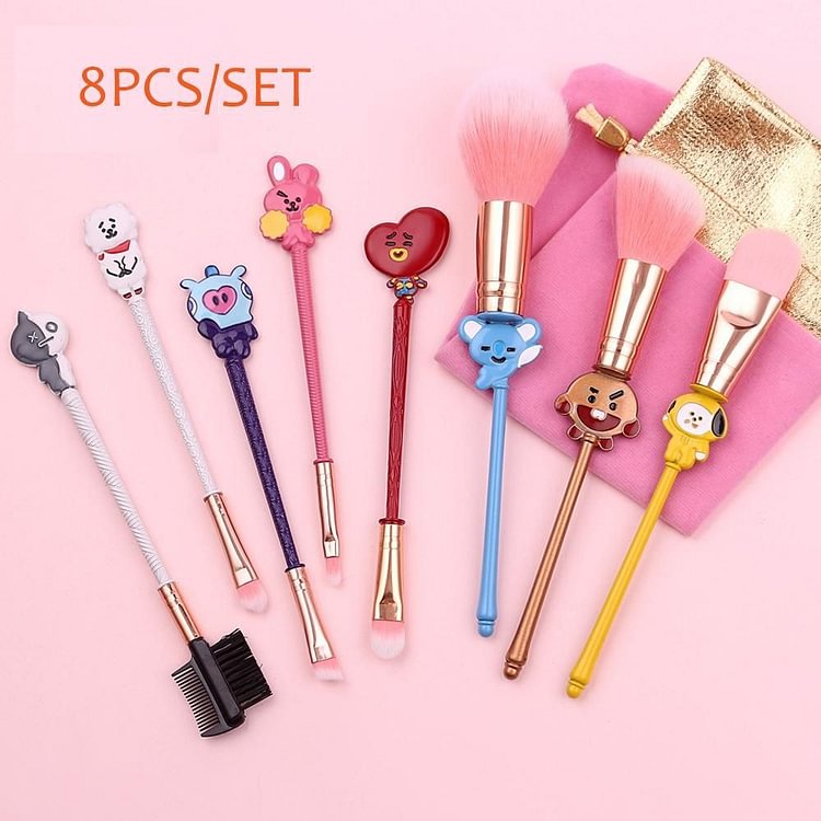 BT21 X  8PCS Makeup Brushes