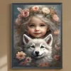 Diamond Painting-DIY Full Round Drill Cute Pet Girl