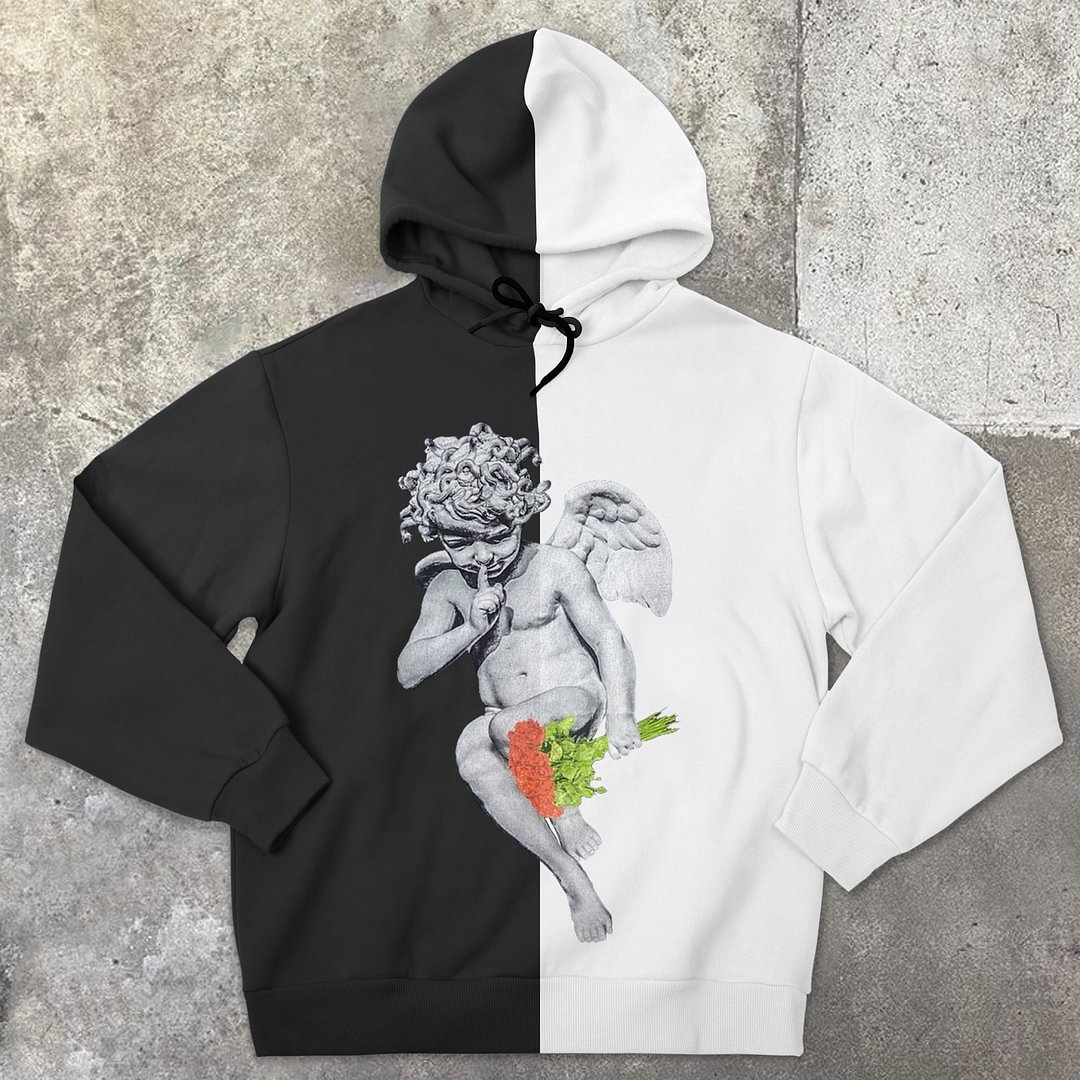 Retro Angel Trend Print Casual Street Hoodies