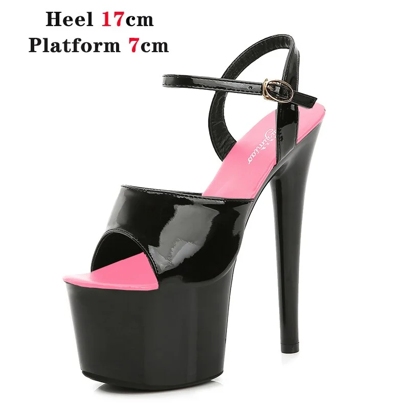 Qengg Mixed Color Shoes Stripper Heels Women Sandals Sexy Shoes Party Club Sandals 17 CM Platform High-heeled Wedding Shoes Pole Dance