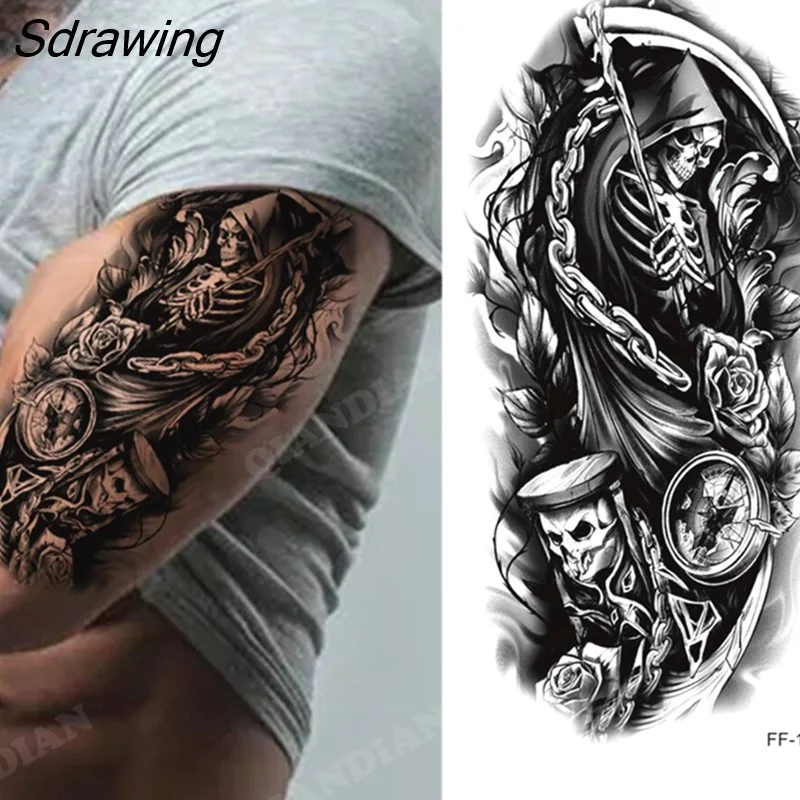 Sdrawing New Waterproof Temporary Tattoo Sticker Lion King Tiger Wolf Forest Mechanical Wild Boat Men Body Art Arm Fake Tatoo Women 328-0