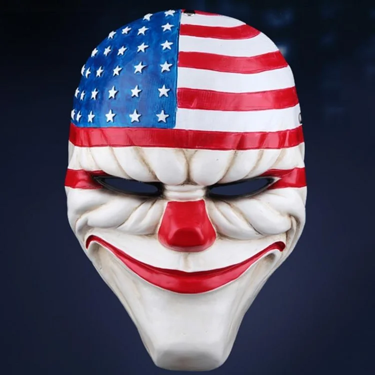 Halloween Mask Resin Halloween Festival Party US Flag Pattern Mask 2023