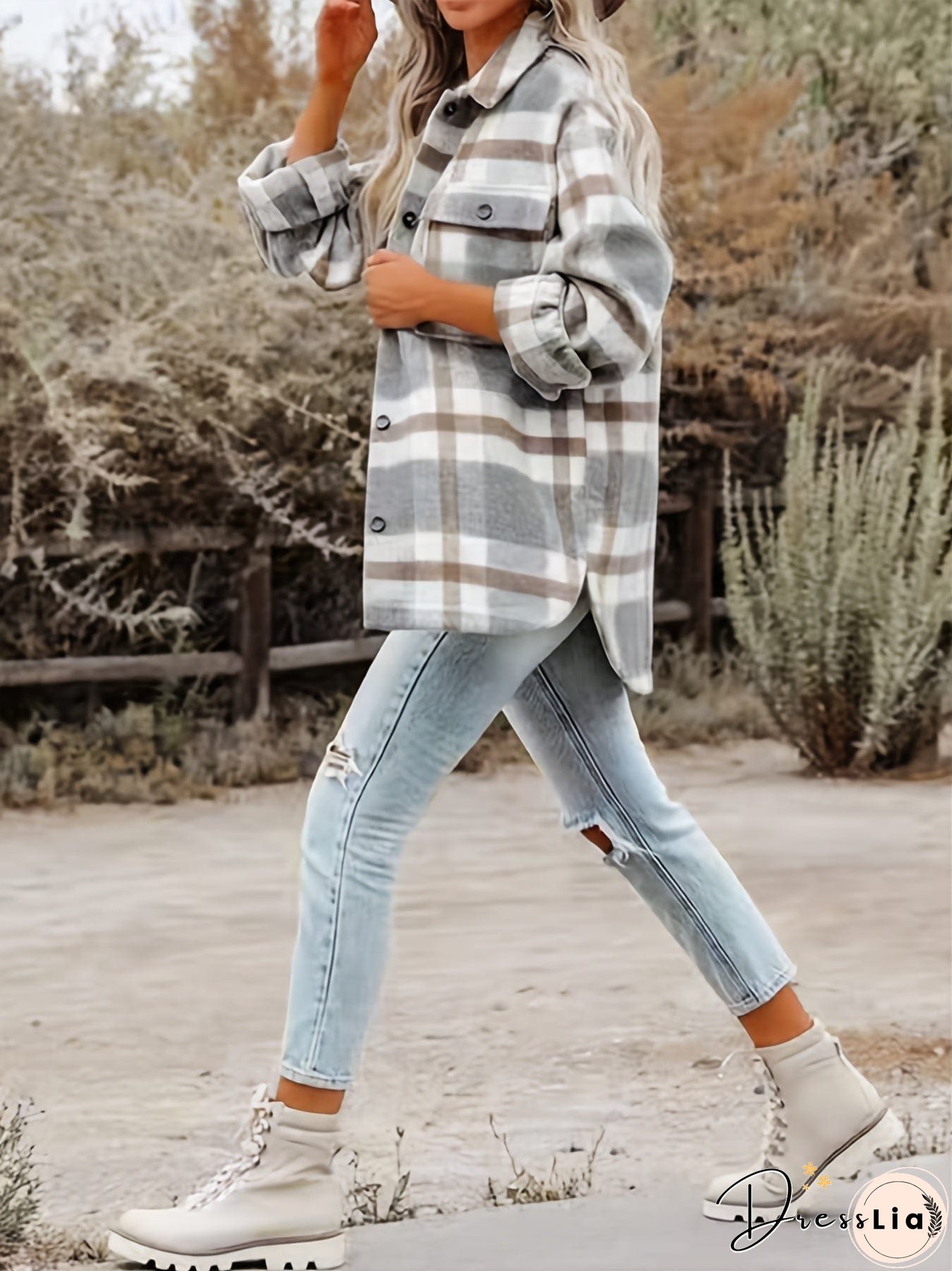 Plaid Oversized Jacket for Women