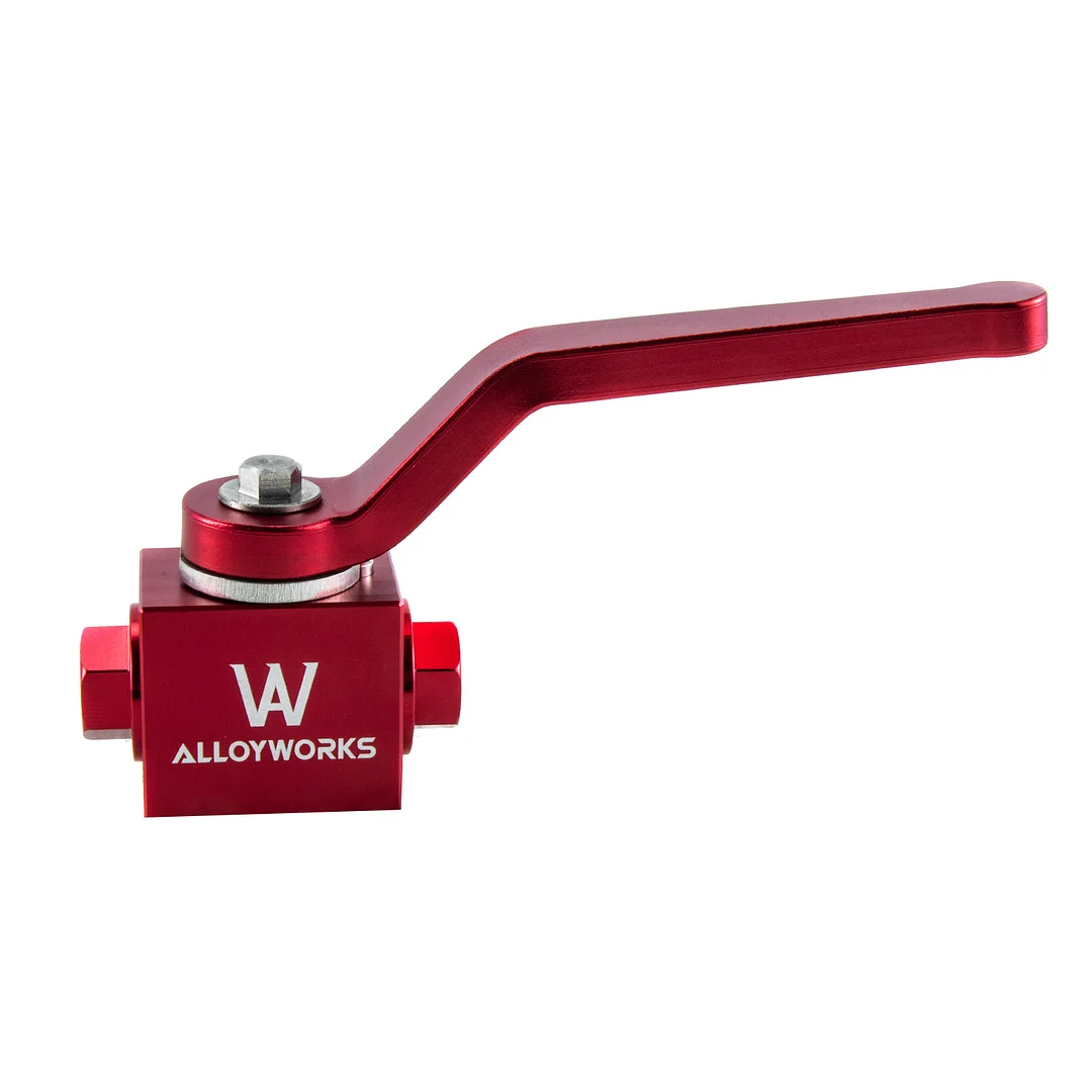 Alloyworks Brake Line Lock Shut Off Valve Adapter 1/8" NPT Billet Aluminium Anodised Red