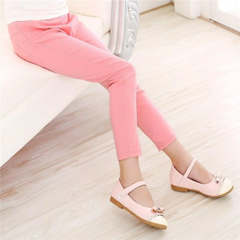 Spring Summer Girl Pants Candy Color Cotton Girl Leggings Children Kids Pants Slim Pencil Pants for Girl Age 3-10T