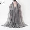 Pleated Linen Cotton Scarf Woolen Edge Women Hijab Shawl