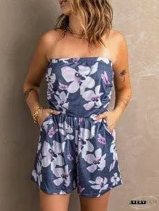 Chic V-neck Short-sleeved Jumpsuit