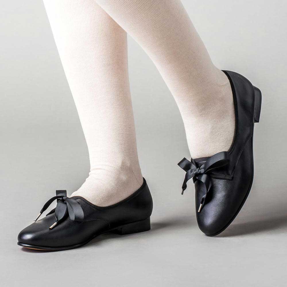 Black Round Toe Flat Vintage Lace Up Casual School Shoes Nicepairs