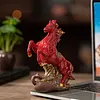 Ceramic horse statue a Chinese feng shui red horse ornament symbolizing good fortune in the Year of