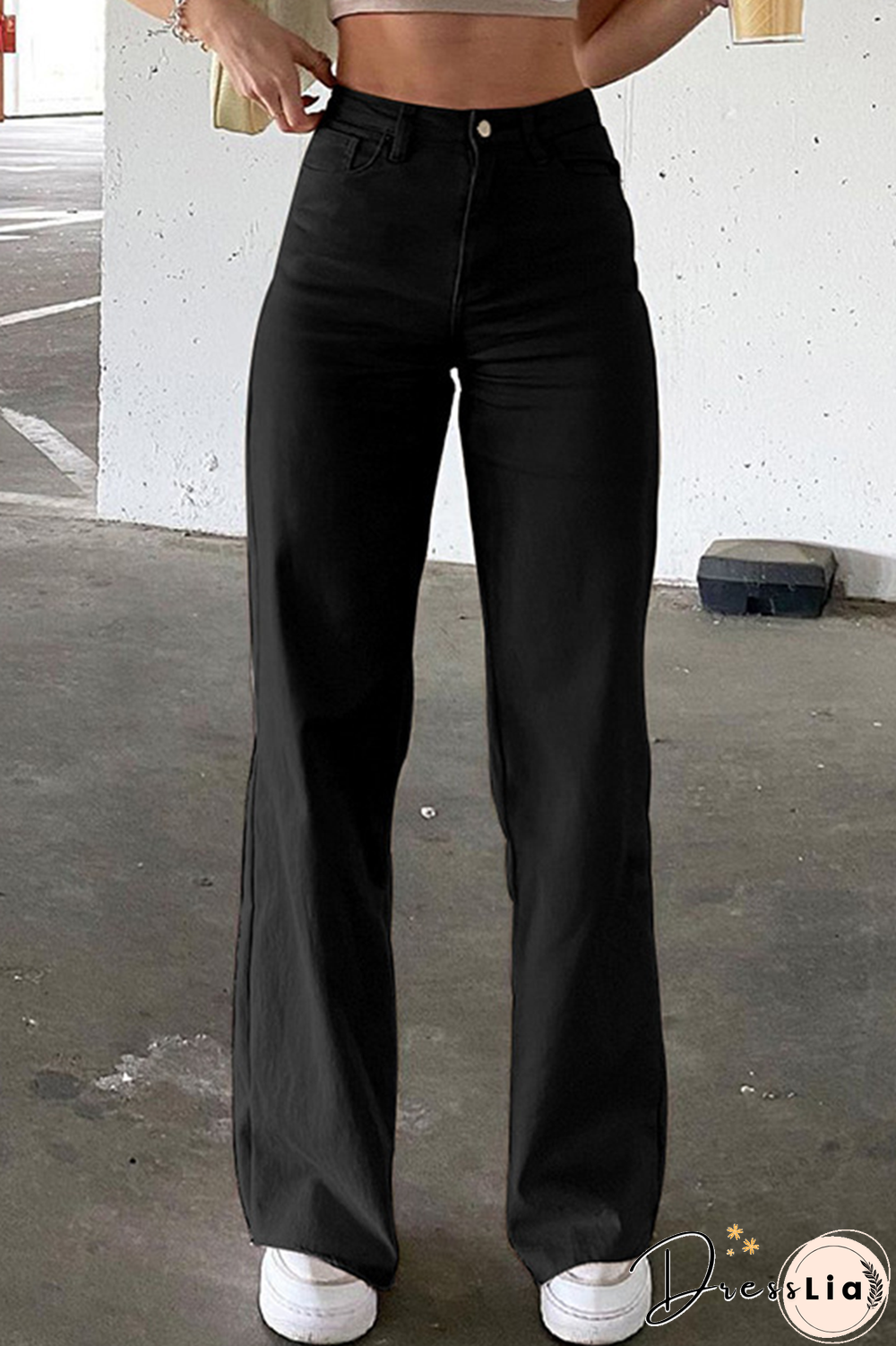 Casual Solid Split Joint Boot Cut Speaker Solid Color Bottoms