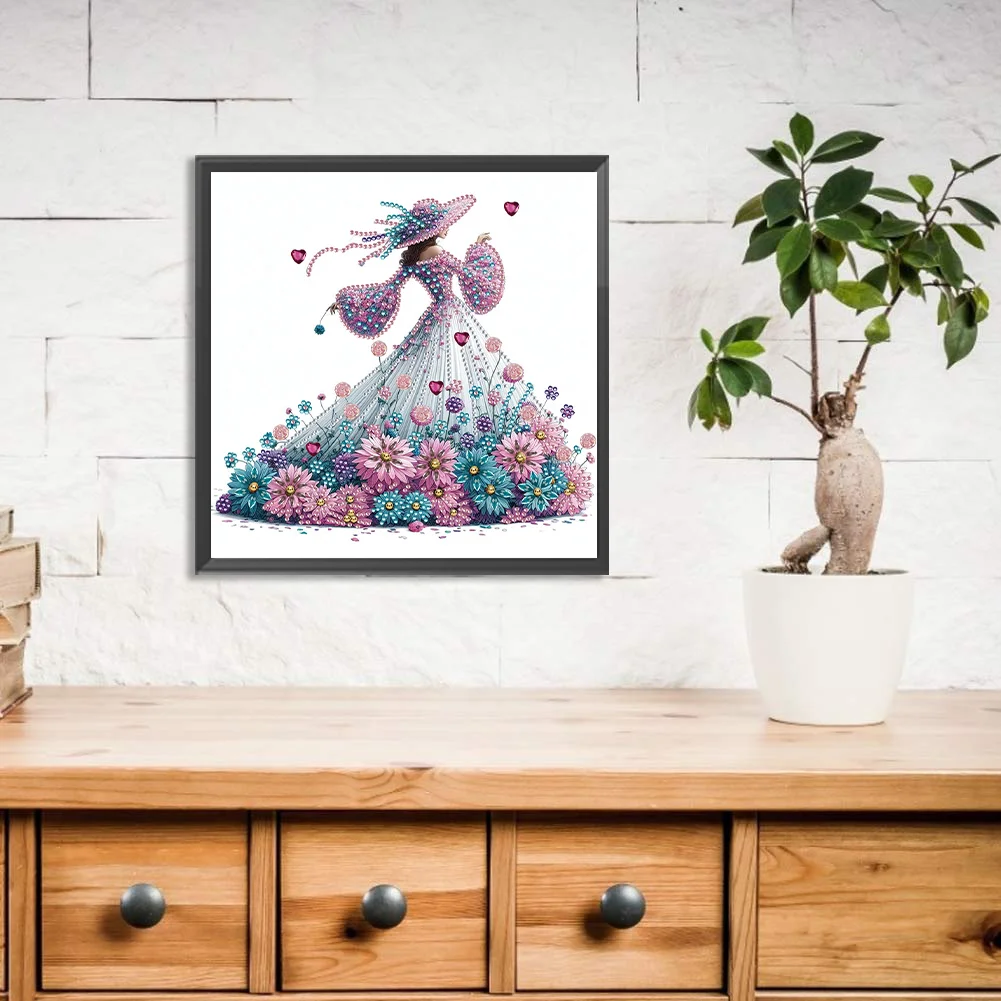 Diamond Painting - Partial Special Shaped Drill - Elegant Lady(Canvas|30*30cm)