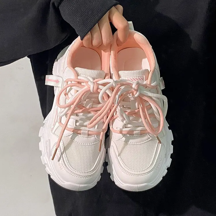 Churchf Churchf Shoes Female 2024 Autumn / Winter New Color Lace Platform Platform Small White Shoes Ins Tide Casual Sports Shoes Women