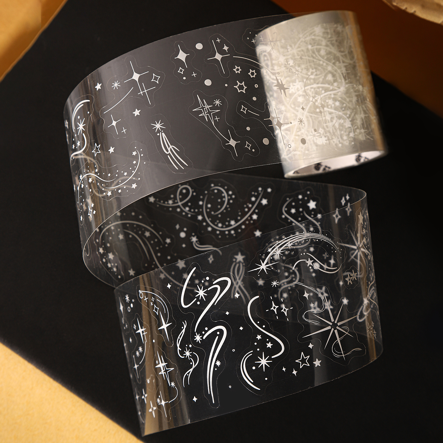 PET 테이프 - 일반 흰색 호시노 시리즈 빈티지 레이스 나비 꽃 버블