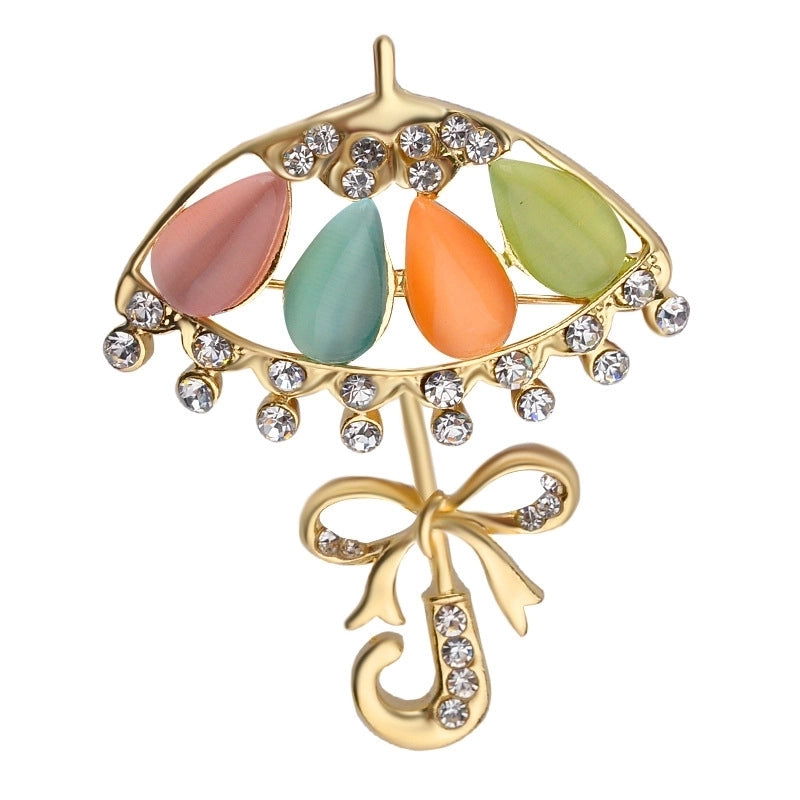 Fashion Pin Letter Butterfly Alloy Inlay Rhinestones Women’S Brooches