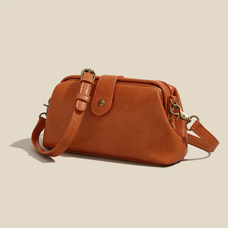 Merumote's Soft leather bag women's crossbody bag trendy high-end gold shell bags-MERUMOTE