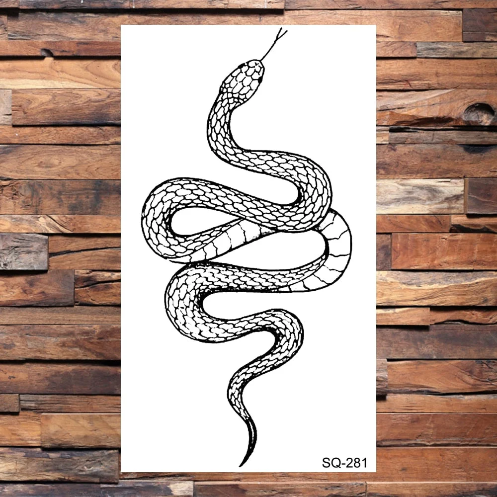 Black Dragon Temporary Tattoos For Men Women Realistic Scorpion Snake Fake Tattoo Sticker Body Arm Water Transfer Tatoos DIY