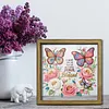 Diamond Painting Special Shaped Drill Butterfly and Flower With Frame(8.46x8.46inch)