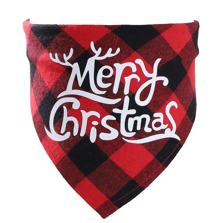 Buffalo Plaid Dog Bandanas Christmas Classic Reversible Scarf