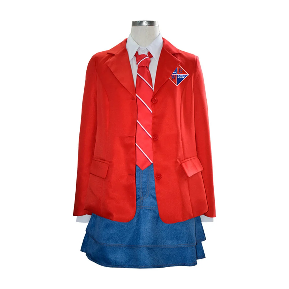 TV Rebelde Alma Rey Red School Uniform Set Outfits Cosplay Costume Halloween Carnival Suit