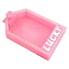 Plateau de peinture en diamant rose avec bordure en cristal, organisateur color&eacute; de plateau en strass imprim&eacute; en 3D pour les outils de pointe-ongles bricol&eacute;s
