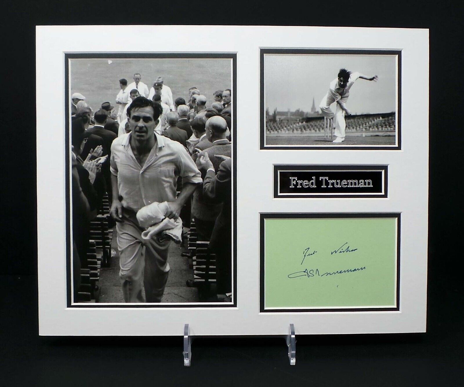 Fred TRUEMAN Signed Mounted Photo Poster painting Display AFTAL RD COA Yorkshire Cricket England