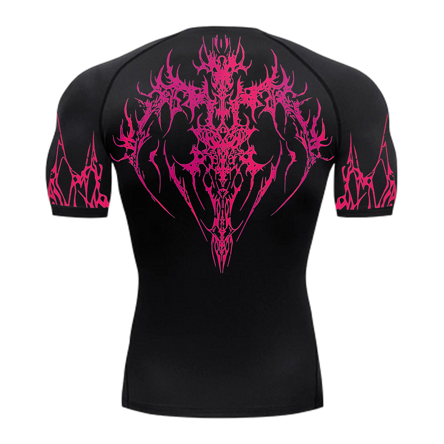 Crimson Demonic Pattern Compression T-shirt