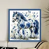 Blue Porcelain Horse - 11CT Stamped Cross Stitch 40*40cm tapestrymarket