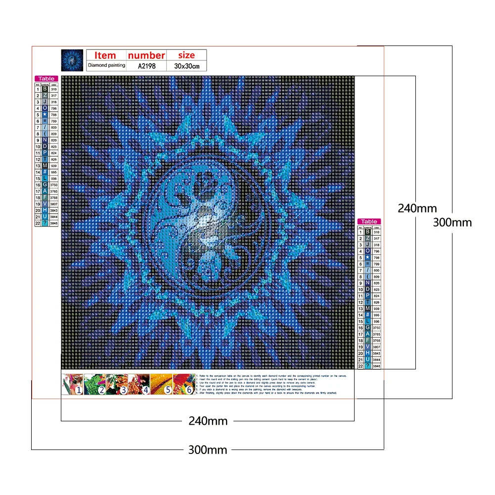 Full Round Diamond Painting 30*30cm - Mandala Flower Tai Chi Diagram