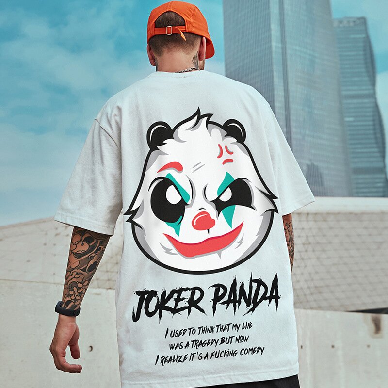 Street Angry Panda Print Casual Loose T-shirt / TECHWEAR CLUB / Techwear