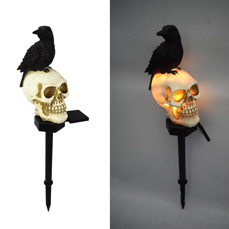 Crow Skull Solar Garden Light - tree - Codlins