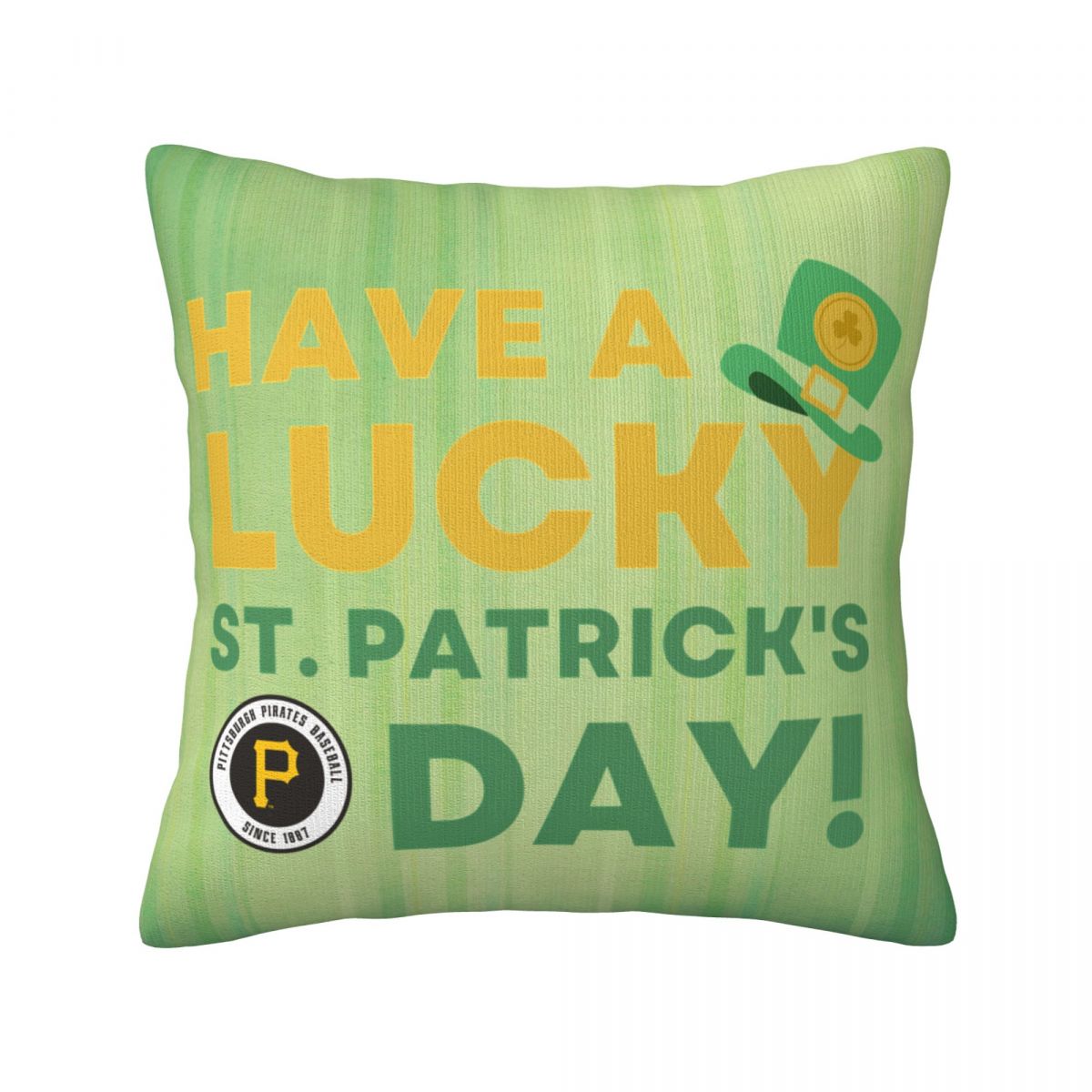 Pittsburgh Pirates St Patrick's Day Have A Lucky Day Short Plush Cushion for Home Decor