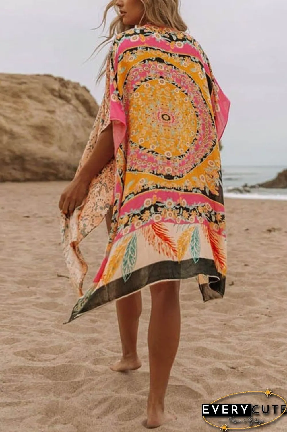 Mix Print Kimono
