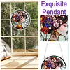 (25cm)DIY Acrylic Jigsaw Puzzle Window Hanging with Hanging Chain DIY Stained Glass Decoration Round Window Puzzle Decor for DIY Craft Project (Stained Glass Floral Lady)