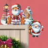 (US Local)DIY Xmas Diamond Painting Wooden Door Decoration for Feiend Gifts (Santa Claus)