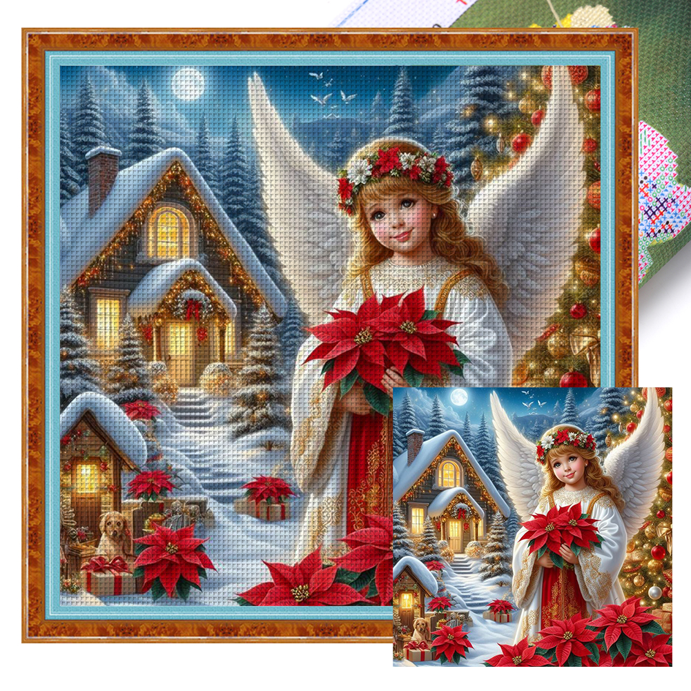 Angel Girl Full 14CT Pre-stamped Canvas(40*40cm) Cross Stitch