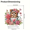 (US Only)2D Flat Teacup Puppy Print DIY Desktop Diamond Art Kits Bedroom Table Decoration