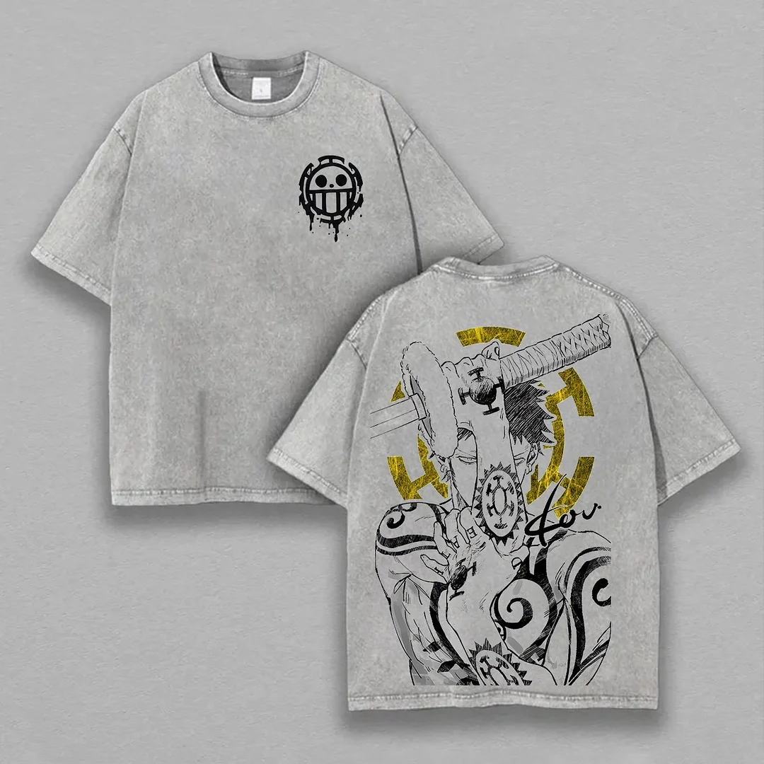 One Piece Printed Unisex Washed T-Shirt