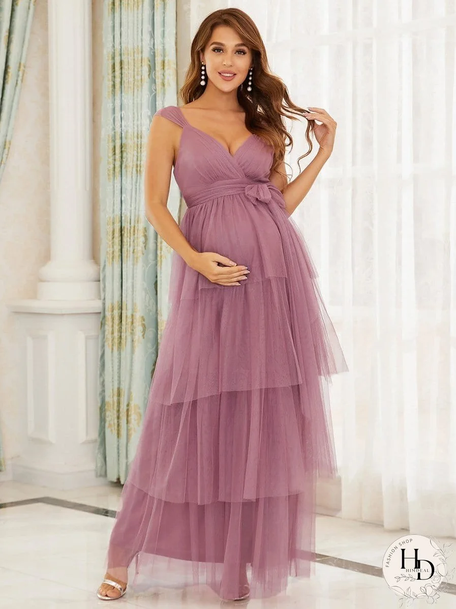 V-Neck Maternity Dress