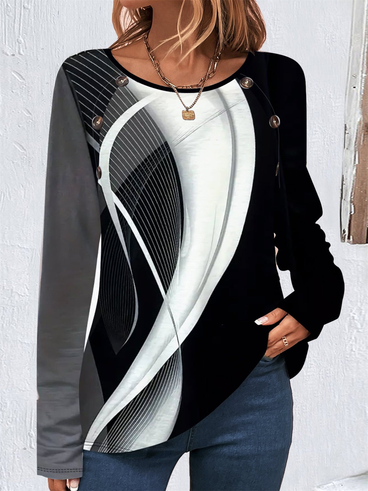 Women Half Sleeve V-neck Solid Color Dress