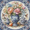 Colorful Blue And White Porcelain Vase-11CT Stamped Cross Stitch 40*40cm/15.75*15.75in