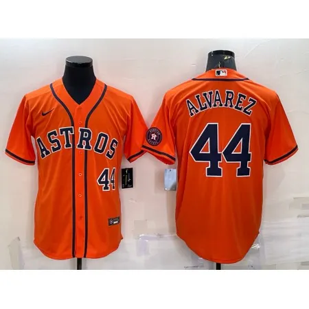 Men's Houston Astros #44 Yordan Alvarez Orange With Patch Cool Base Stitched Jersey 0E2R