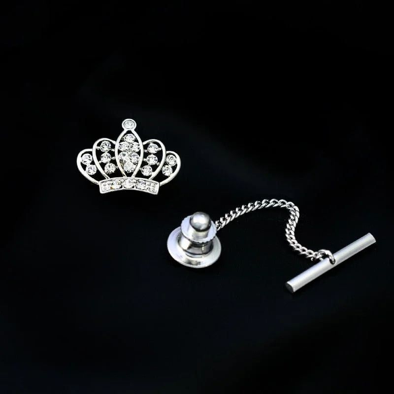 New Tie Pin Men's Shirt Tie Button Business Wedding Banquet Daily Gold/ Exquisite Crystal Tie Accessories Lock Buckle