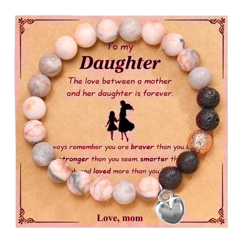 2 Pieces Retro Geometric Natural Stone Handmade Bracelets