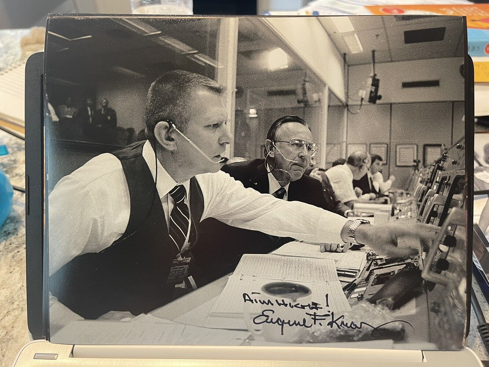 Eugene Kranz Rare! Signed autographed NASA Apollo 11 8x10 Photo Poster painting Beckett BAS D2